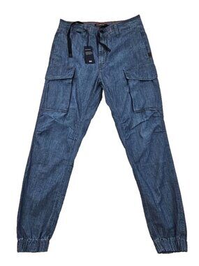 G-Star Raw Combat Cargo Trainer Pants Men's 31x30 Navy Illinois Chambray NEW NWT